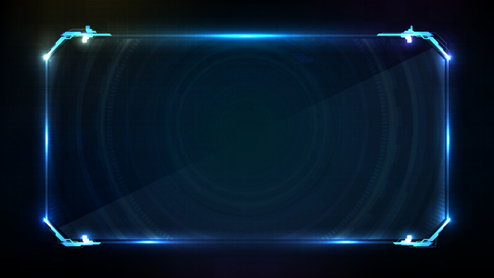 蓝色发光科技的抽象未来背景科幻框架hud ui