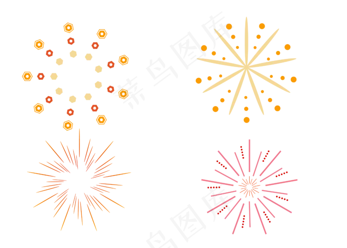 放烟花新年烟花(2800*2000px 300 dpi )ai矢量模版下载