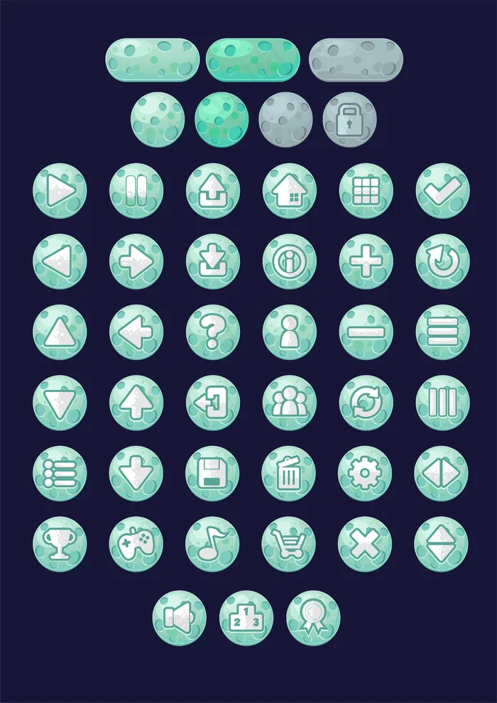 星球游戏按钮eps,ai矢量模版下载