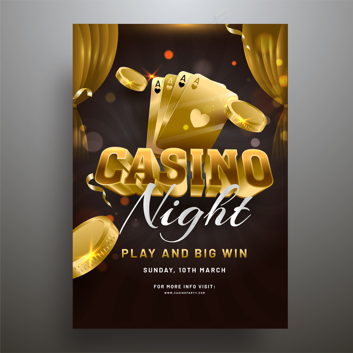 带有金币和扑克牌的3d文本赌场