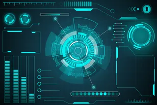 Hud的未来元素孤立在黑暗的背景。高科技用户界面。