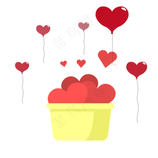 七夕情人节爱心元素