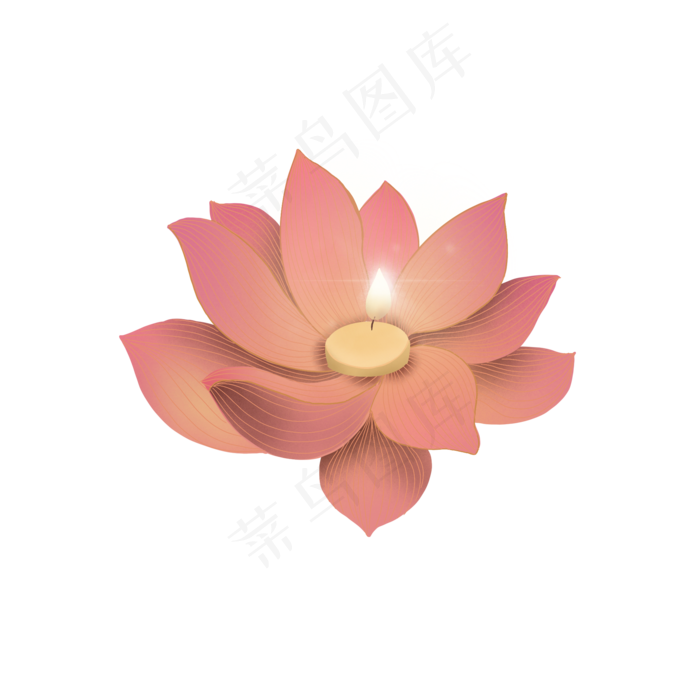 中元节手绘荷花灯(2000X2000(DPI:300))psd模版下载
