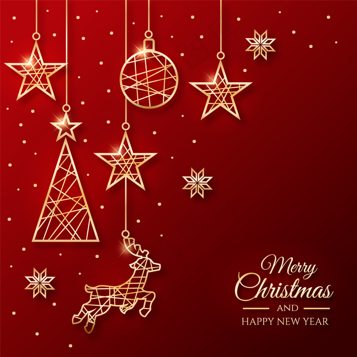 圣诞节背景概念的轮廓风格