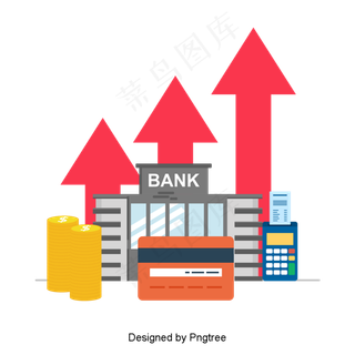 彩色卡通手绘银行元素