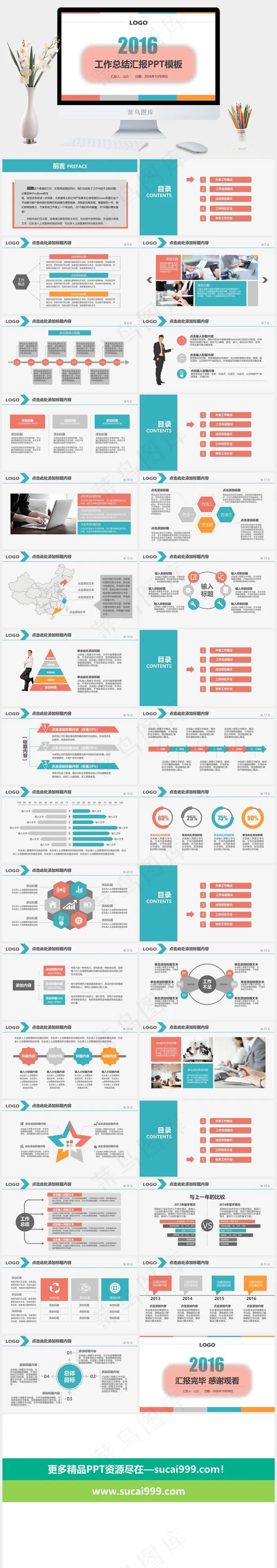 白色营销PPT模板