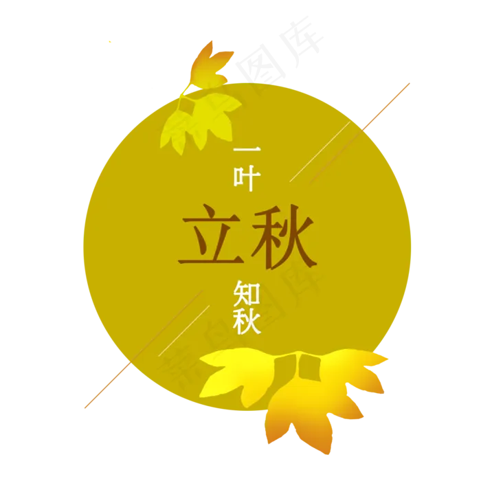 简约立秋叶知秋金黄枫叶(2000X2000(DPI:72))psd模版下载
