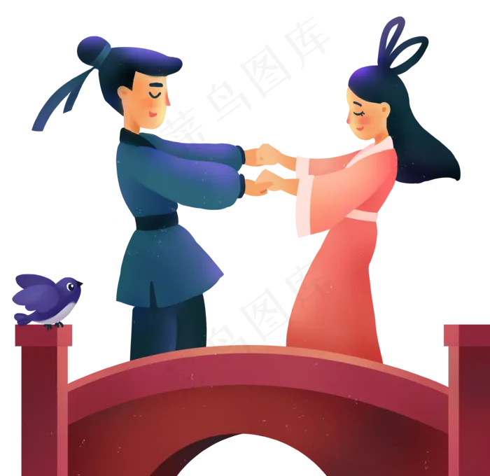 牛郎织女七夕相会(3545X3446(DPI:72))psd模版下载