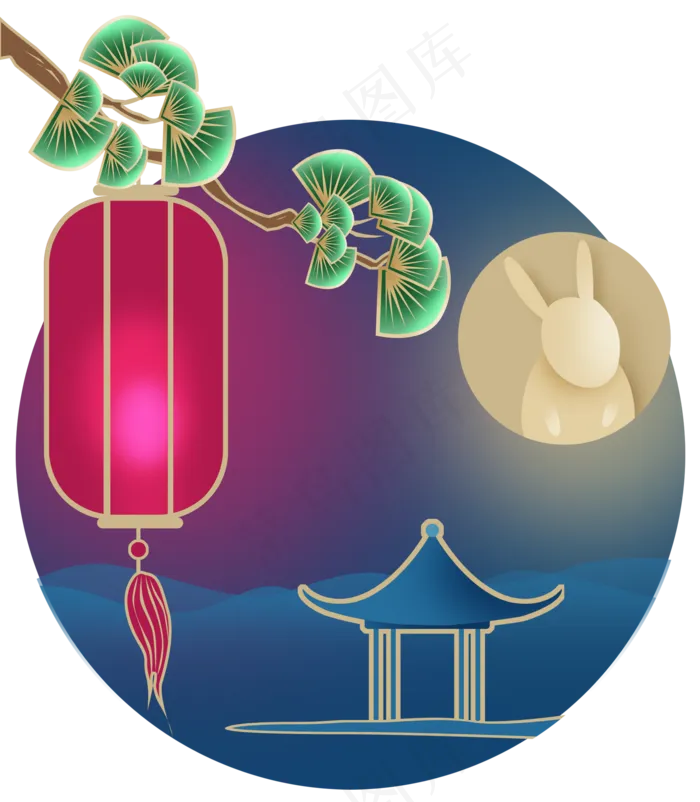 中秋节灯笼(2048X2345(DPI:132))psd模版下载