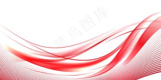 带有半色调背景的红色波浪