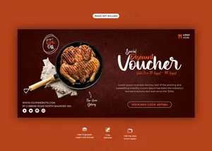 食品菜单和餐厅礼品券模板