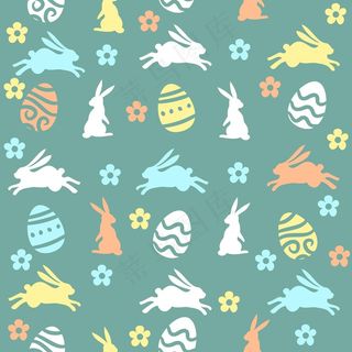 平面彩色复活节图案