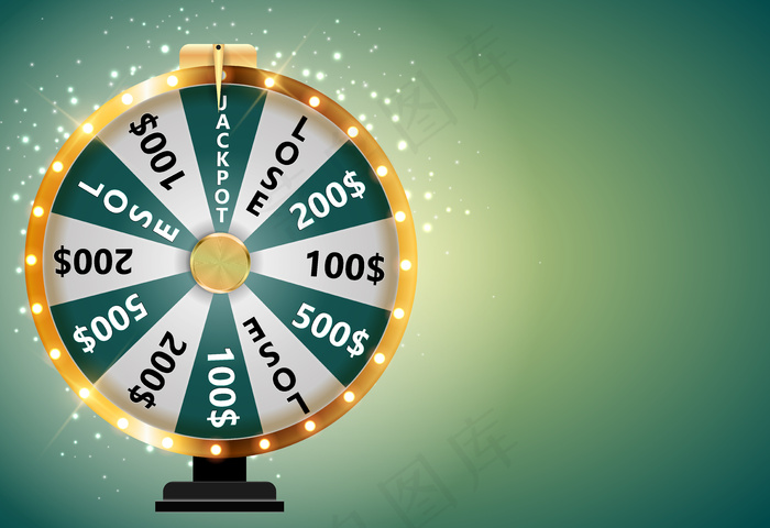 幸运之轮，幸运图标，文字位置。插图