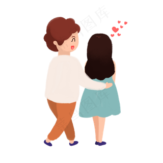 七夕情人节约会卡通