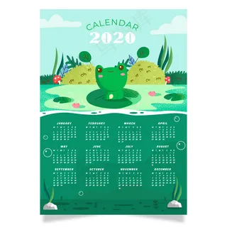 自然2020日历模板