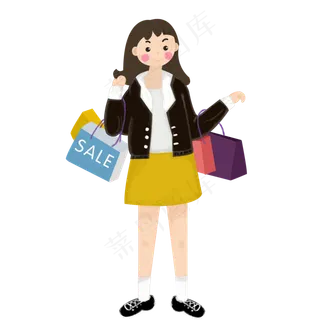 双十一购物的人素材