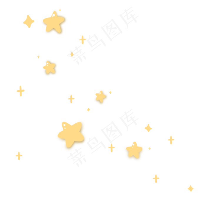 黄色温馨七夕情人节点缀星星(2000X2000(DPI:300))psd模版下载