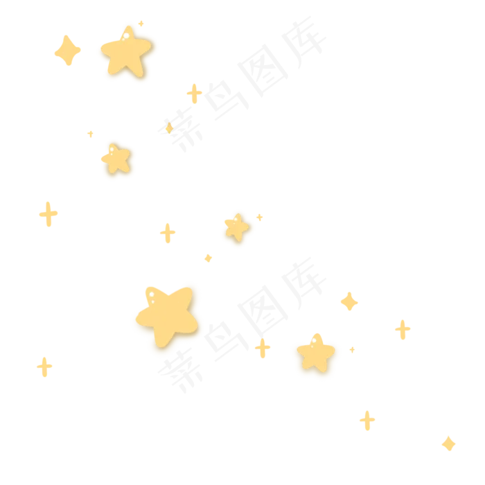 黄色温馨七夕情人节点缀星星(2000X2000(DPI:300))psd模版下载