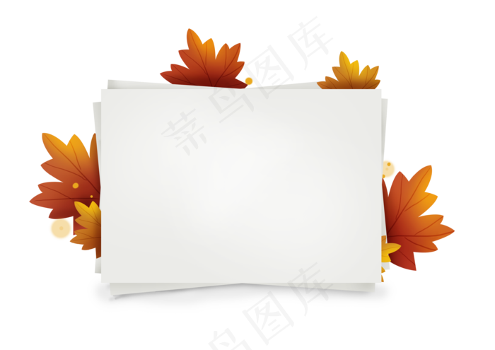 秋天圆形枫叶便签纸