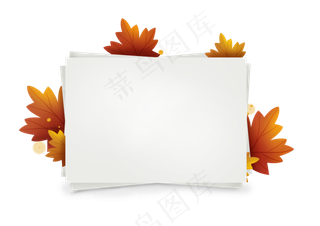 秋天圆形枫叶便签纸