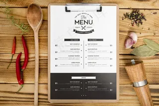 食物菜单概念模型样机俯视图