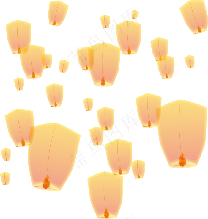 发光孔明灯(2800X2000(DPI:300))ai矢量模版下载