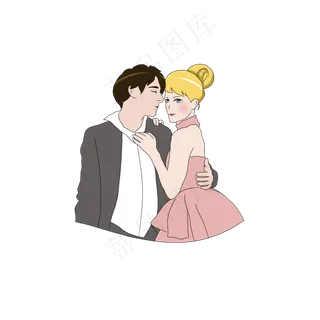 中世纪浪漫相拥男女情人