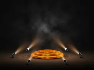 带照明插图的讲台