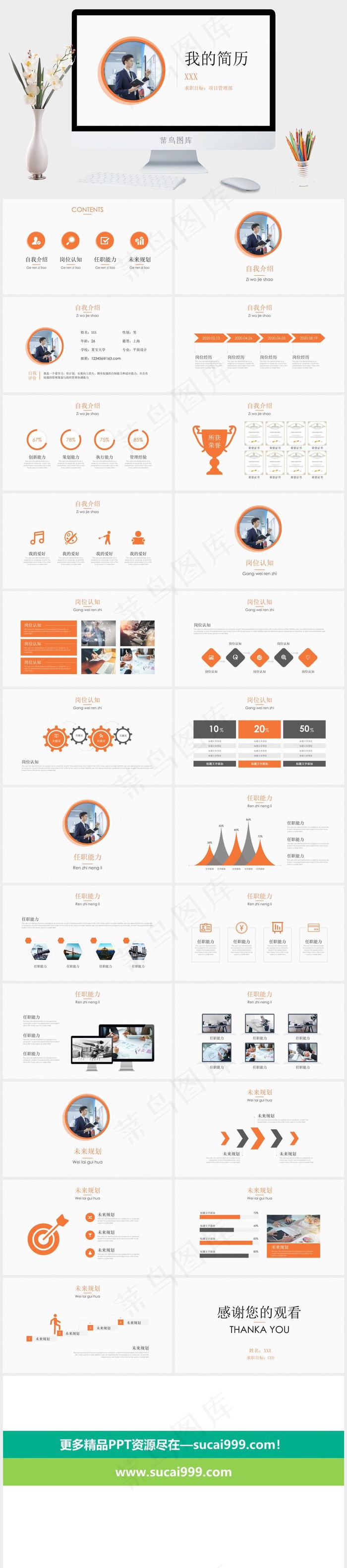 实用个人简历通用PPT模板