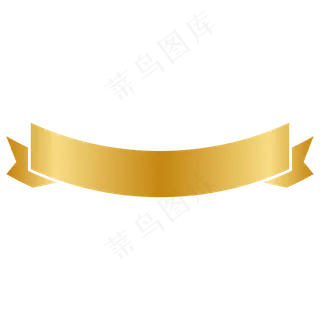 金色极简缎带标题框