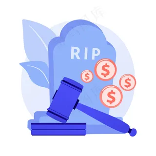 死亡补助抽象概念向量插图。丧亲抚恤金、*付款、死亡保险、妻子丈夫配偶死亡、恶意、车祸、紧急抽象隐喻。