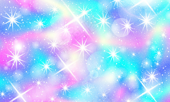 彩虹美人鱼背景。独角兽图案。