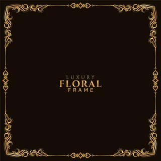 时尚的金色花框设计背景