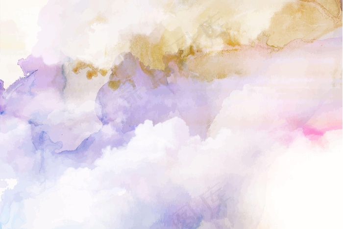 手绘水彩粉彩天空背景