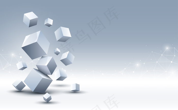 抽象三维立方体背景。科技背景。抽象背景eps,ai矢量模版下载