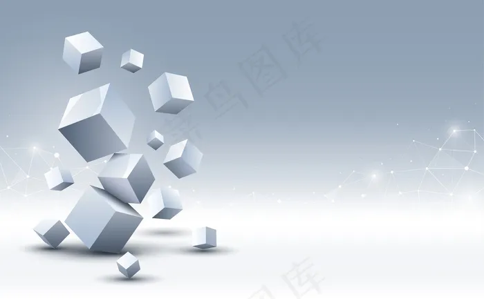 抽象三维立方体背景。科技背景。抽象背景