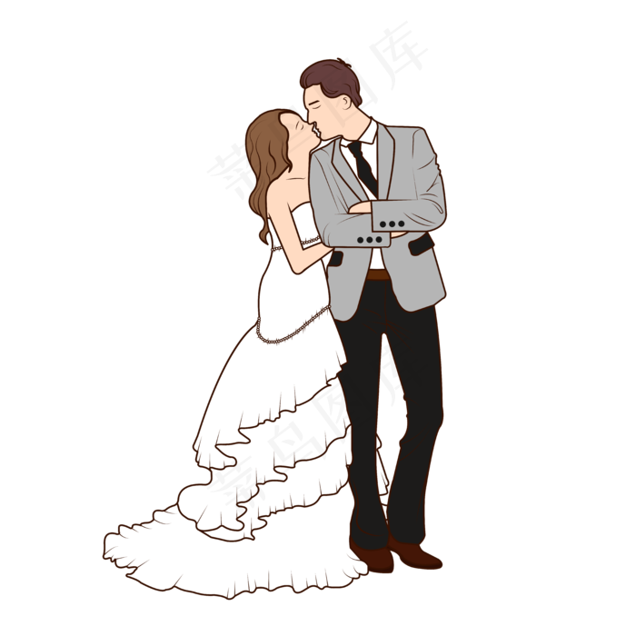 七夕情人节手绘矢量情侣人物