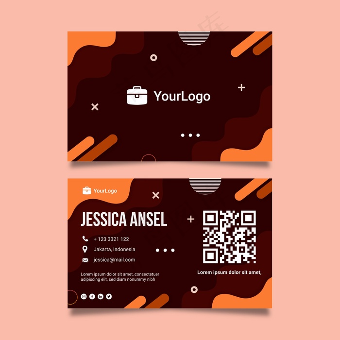 女商人双面名片