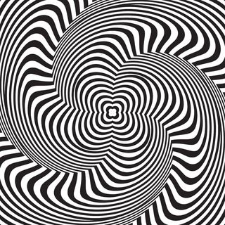 视错觉。具有波浪图案的抽象背景。黑白条纹漩涡