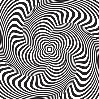 视错觉。具有波浪图案的抽象背景。黑白条纹漩涡