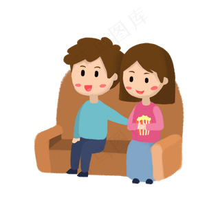 七夕情侣看电影卡通