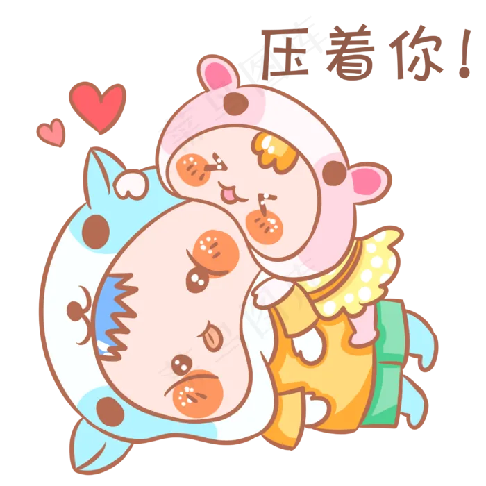 情侣卡通主题表情包(3000X3000(DPI:300))psd模版下载