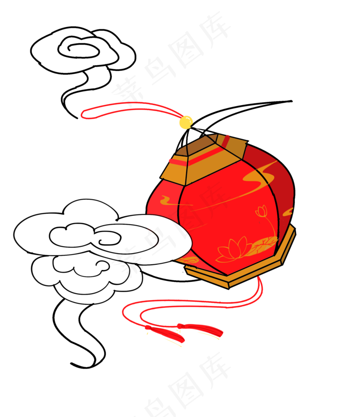 国庆节中国红喜庆宫灯云纹