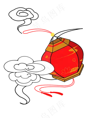 国庆节中国红喜庆宫灯云纹