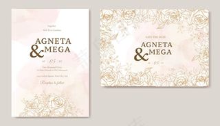 精美花卉婚礼请柬模板