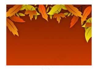 秋天树叶红色剪纸