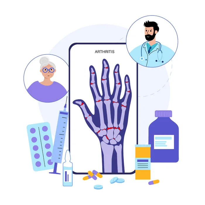 X 光检查手上的疼痛和炎症。在线与医生交谈eps,ai矢量模版下载