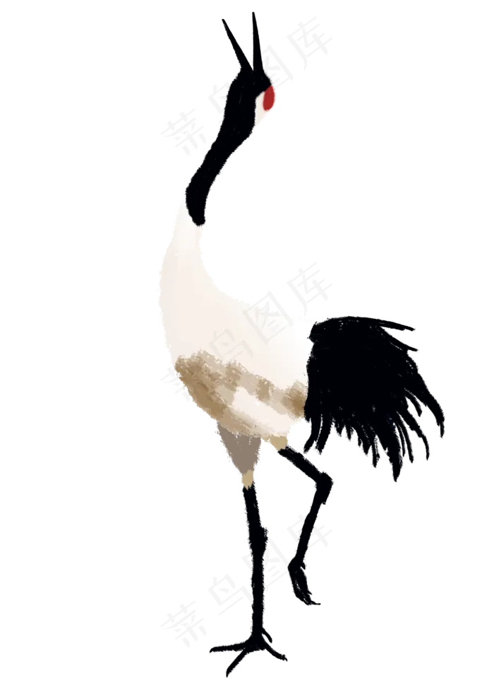 中国风水墨风仙鹤装饰元素免费下(3508X4961(DPI:300))psd模版下载
