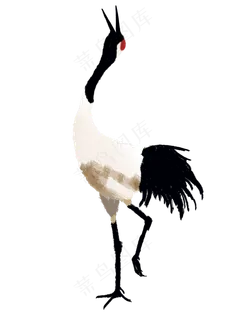 中国风水墨风仙鹤装饰元素免费下