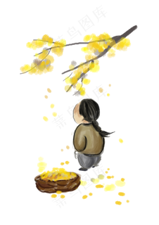 中国古代人物和树